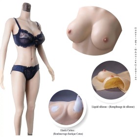 Combinaison intégrale silicone faux seins