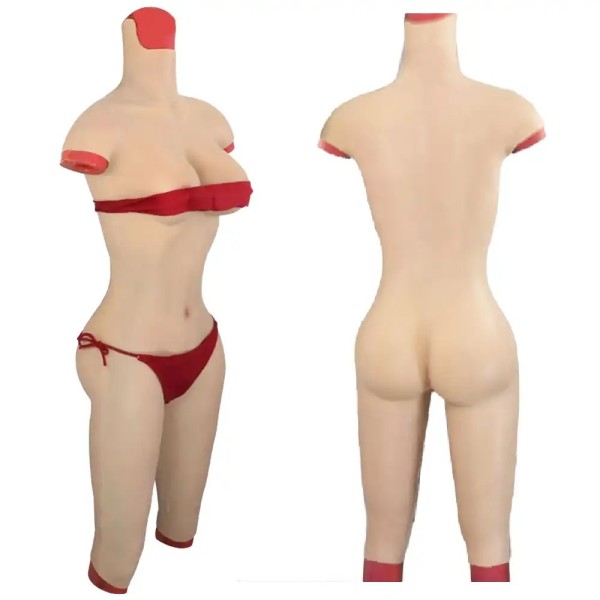 Combinaison faux seins en silicone