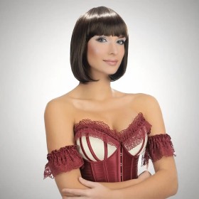 Perruque Sophie – Carré lisse châtain avec frange