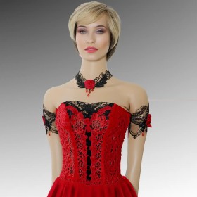 Perruque courte féminine en fibres synthétiques, chic et naturelle