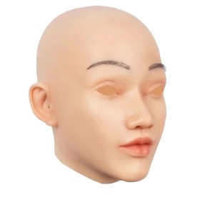 Masque en silicone tête pleine, visage réaliste