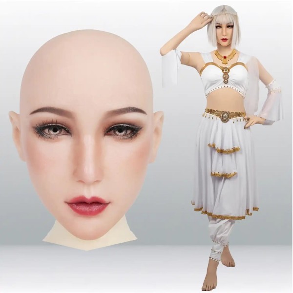 Masque Féminin en silicone tête pleine ou demi-tête, avec maquillage