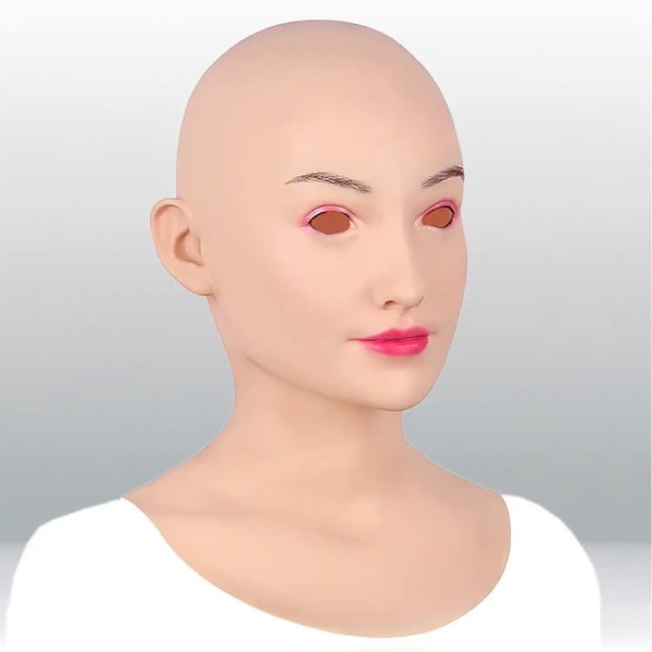 Masque réaliste en silicone tête pleine, avec plastron