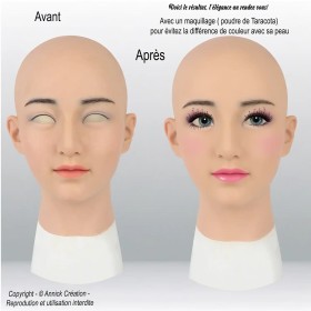 Masque réaliste en silicone, tête pleine