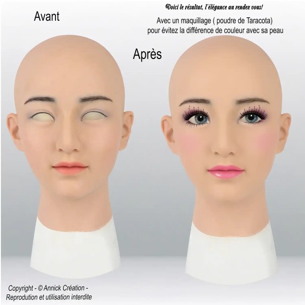 Masque réaliste en silicone, tête pleine