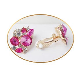 Boucles d'oreilles clips, ornée de strass