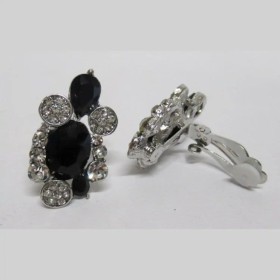 Boucles d'oreilles clips, en pierres de synthèse