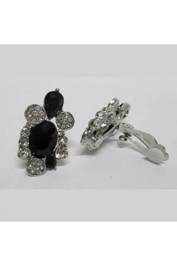 Boucles d'oreilles clips, en pierres de synthèse
