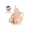 Buste faux seins bonnet élastique coton, col haut