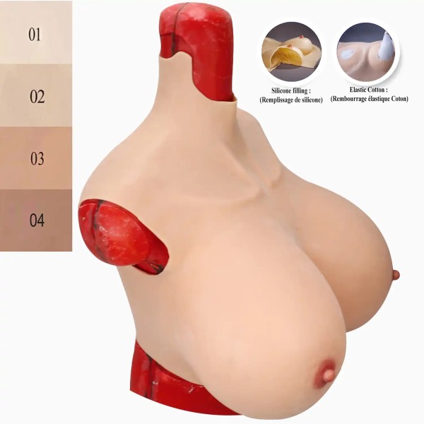 Buste Faux seins énormes réalistes en silicone