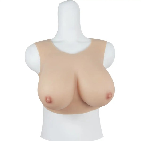 Buste faux seins sans démarcation, encolure ronde