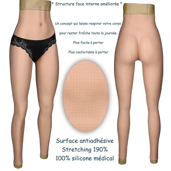 Legging réaliste en silicone, pour les trangenres