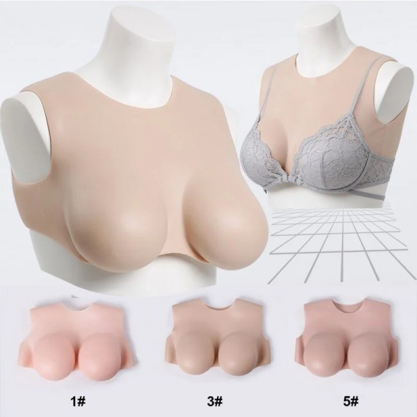 Buste faux seins en silicone sans mamelons