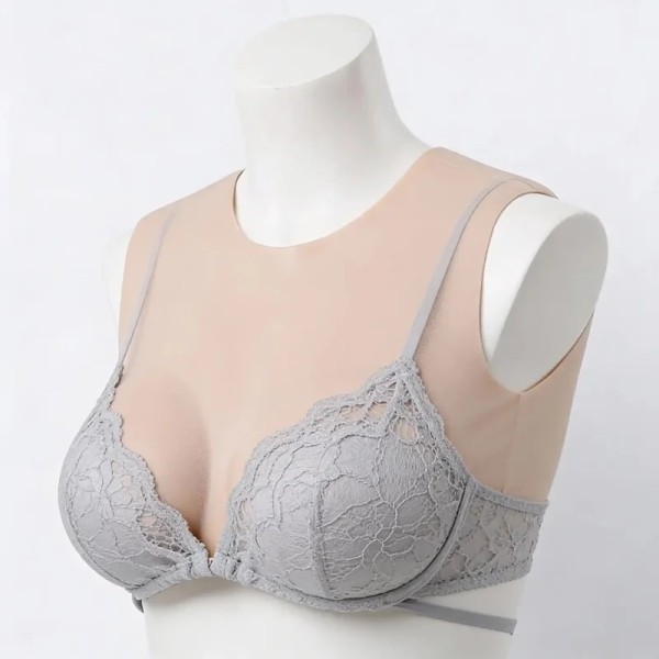 Buste faux seins en silicone sans mamelons