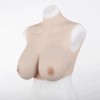 Buste faux seins en silicone, col haut et dos ouvert
