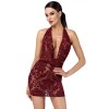 Mini-robe Kink Royal cascade en tulle bordeaux F385