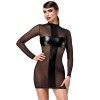 Mini robe tulle et wetlook Crossfire F369 - Noir Handmade