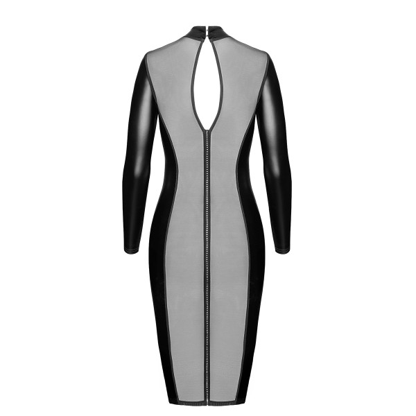 Robe fuseau Crystal F371 - Noir Handmade