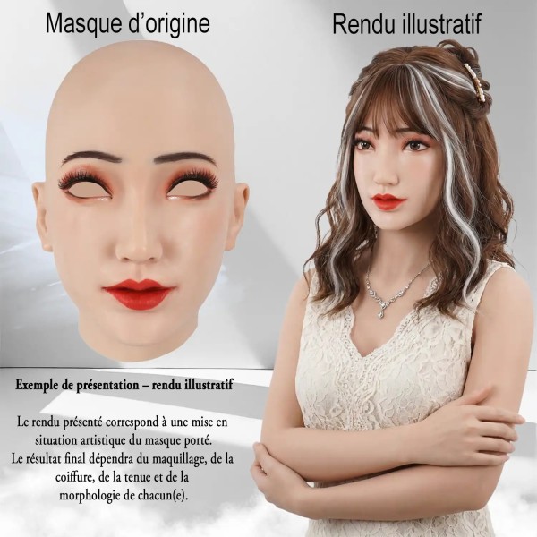 Masque tête pleine silicone avec maquillage réaliste