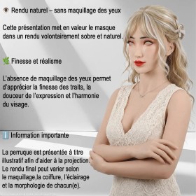 Masque tête pleine silicone avec maquillage réaliste