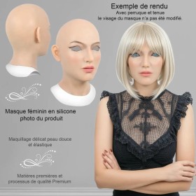 Masque tête pleine silicone visage femme réaliste