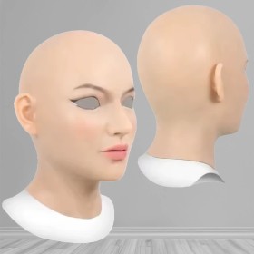 Masque tête pleine silicone visage femme réaliste