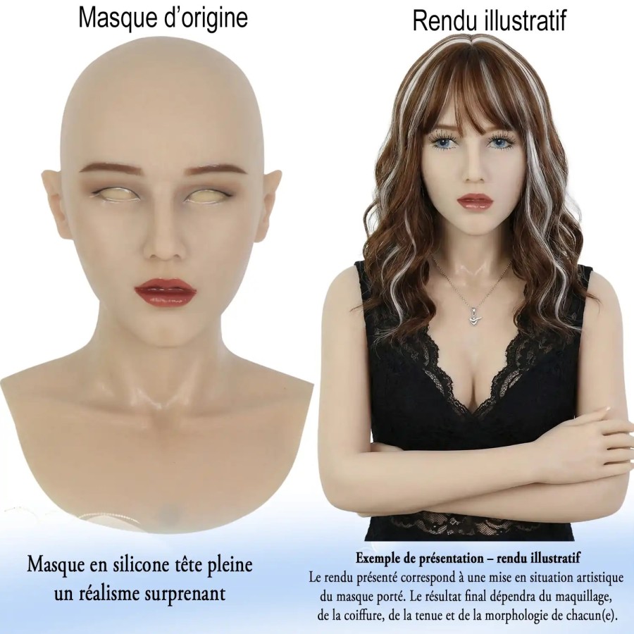 Masque silicone tête pleine – Réalisme surprenant