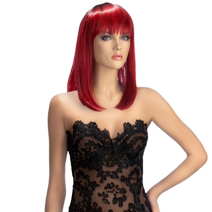 Perruque Elvira Rouge Mi-Longue - World Wigs