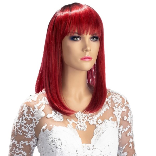 Perruque Elvira Rouge Mi-Longue - World Wigs