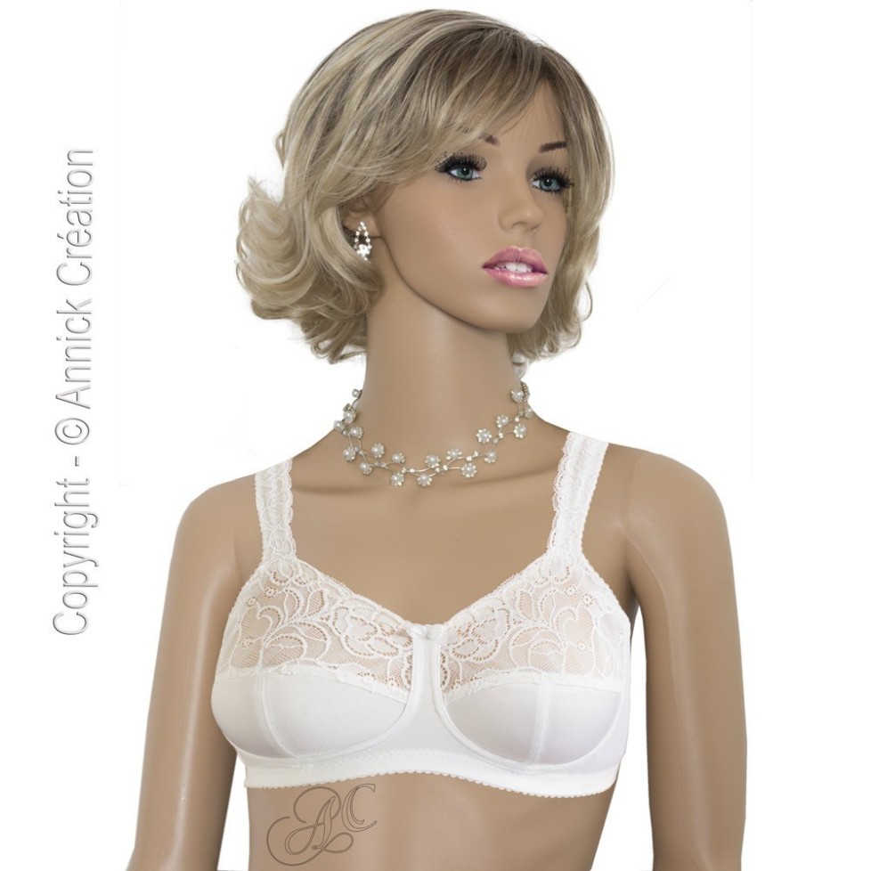 Soutien-gorge incrustation dentelle, spécial faux seins Soutien-gorge incrustation dentelle, spécial faux seins
