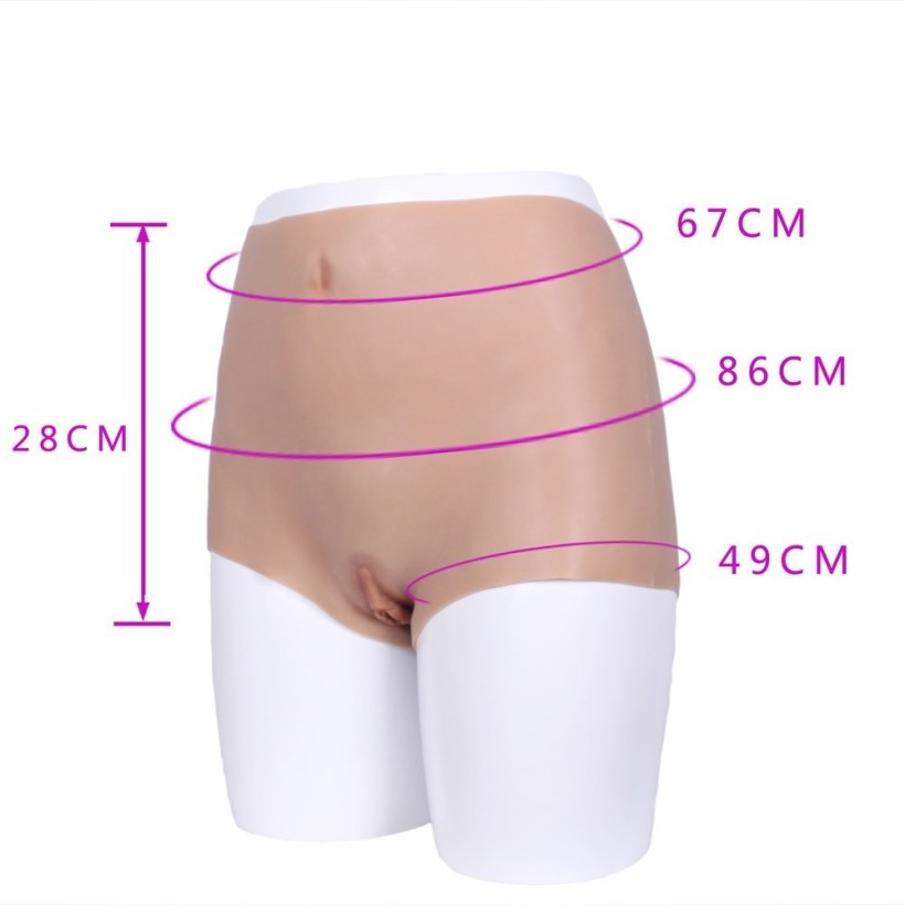 Culotte faux vagin transgenre en silicone