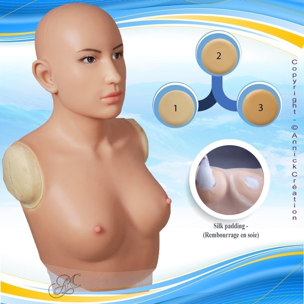 Buste faux seins masque intégré, Bonnet C Buste faux seins masque intégré, Bonnet C