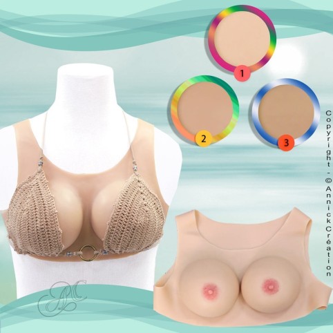 Buste faux seins, encolure ronde, Bonnet C