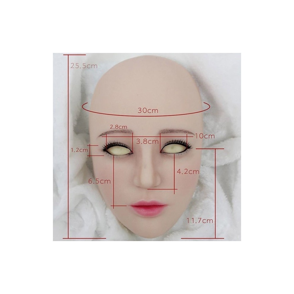 Masque en silicone demi-tête, avec un visage réaliste