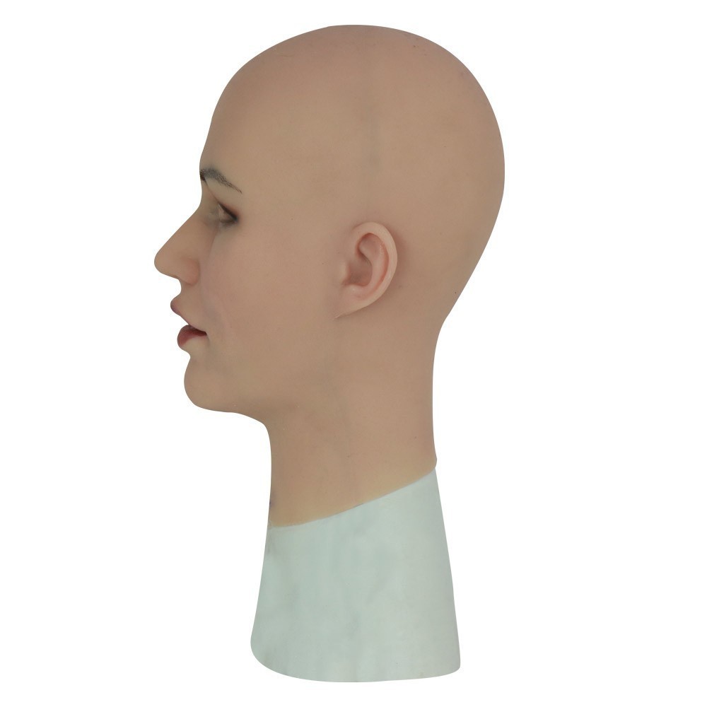Masque féminin en silicone, tête pleine
