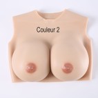 Buste faux seins silicone, encolure ronde, Bonnet C-D-E-G