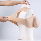 Buste faux seins silicone, encolure ronde, Bonnet C-D-E-G