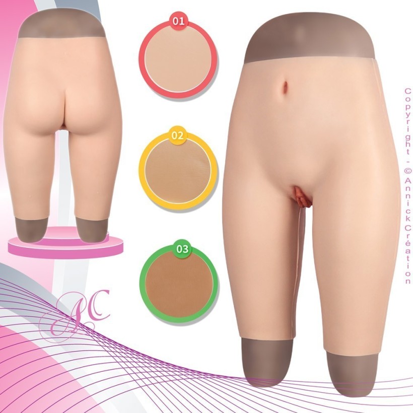 Shorty long faux vagin, silicone