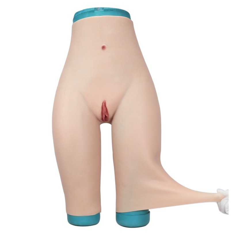Panty taille haute faux vagin, en silicone