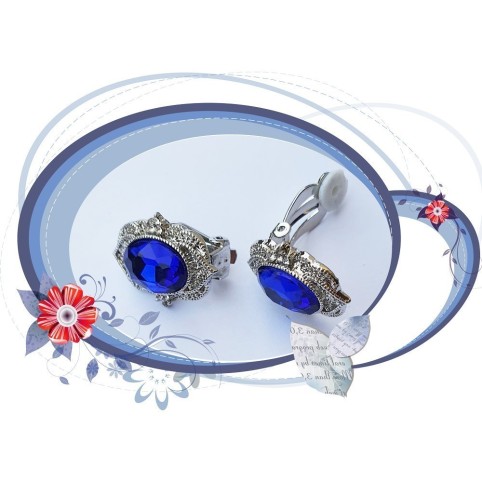 Boucles d'oreilles clips, ornée de strass