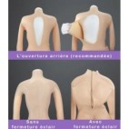 Buste faux seins réaliste, dos ouvert