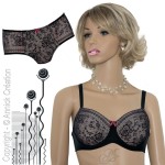 Ensemble lingerie motifs floraux, soutien-gorge