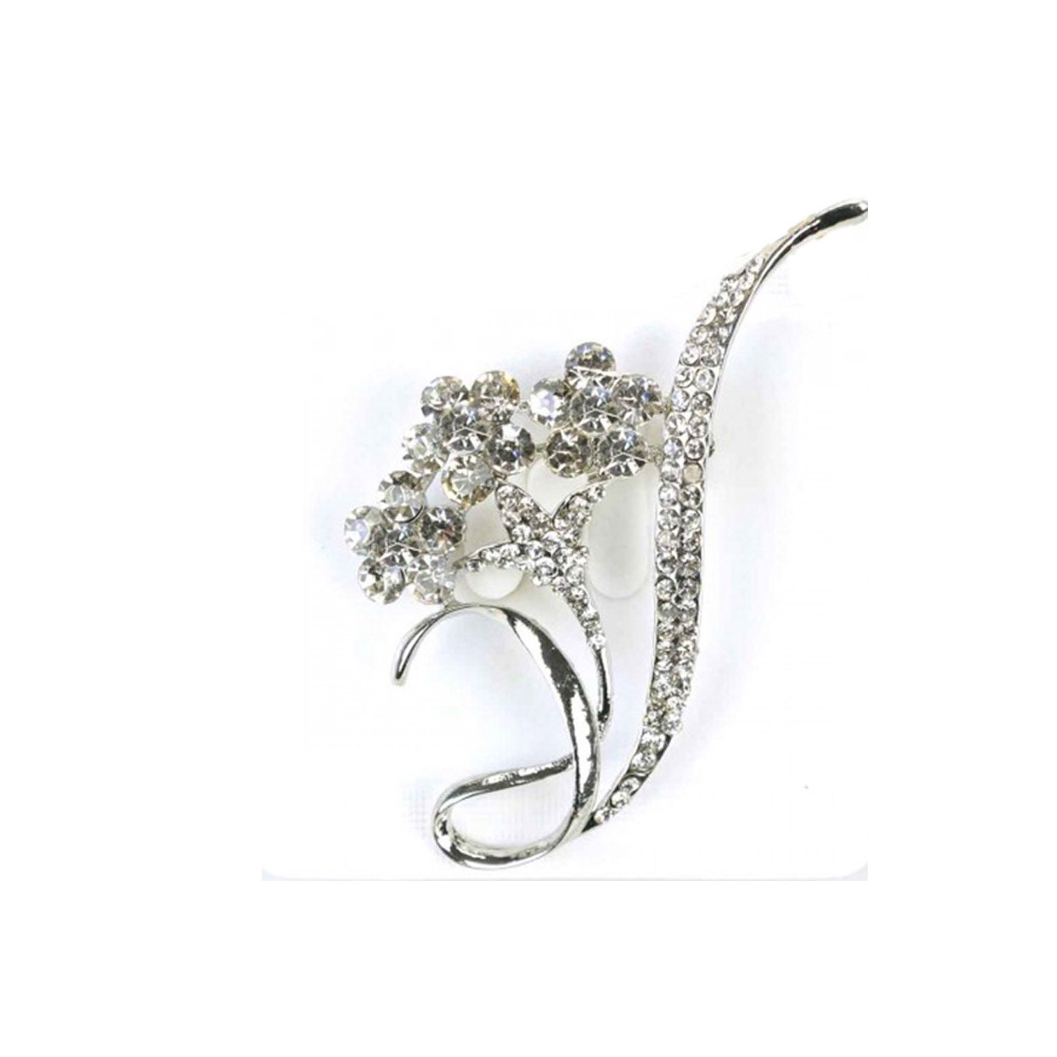 Broche métal, ornée de strass
