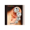 Boucle tour d'oreille avec cristaux, ornée de strass