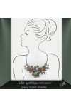Collier verre et perles aux reflets nacrés