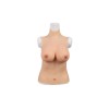 Buste long fausse poitrine, elastique coton, col haut