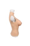 Buste long fausse poitrine, elastique coton, col haut
