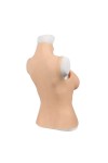 Buste long fausse poitrine, elastique coton, col haut