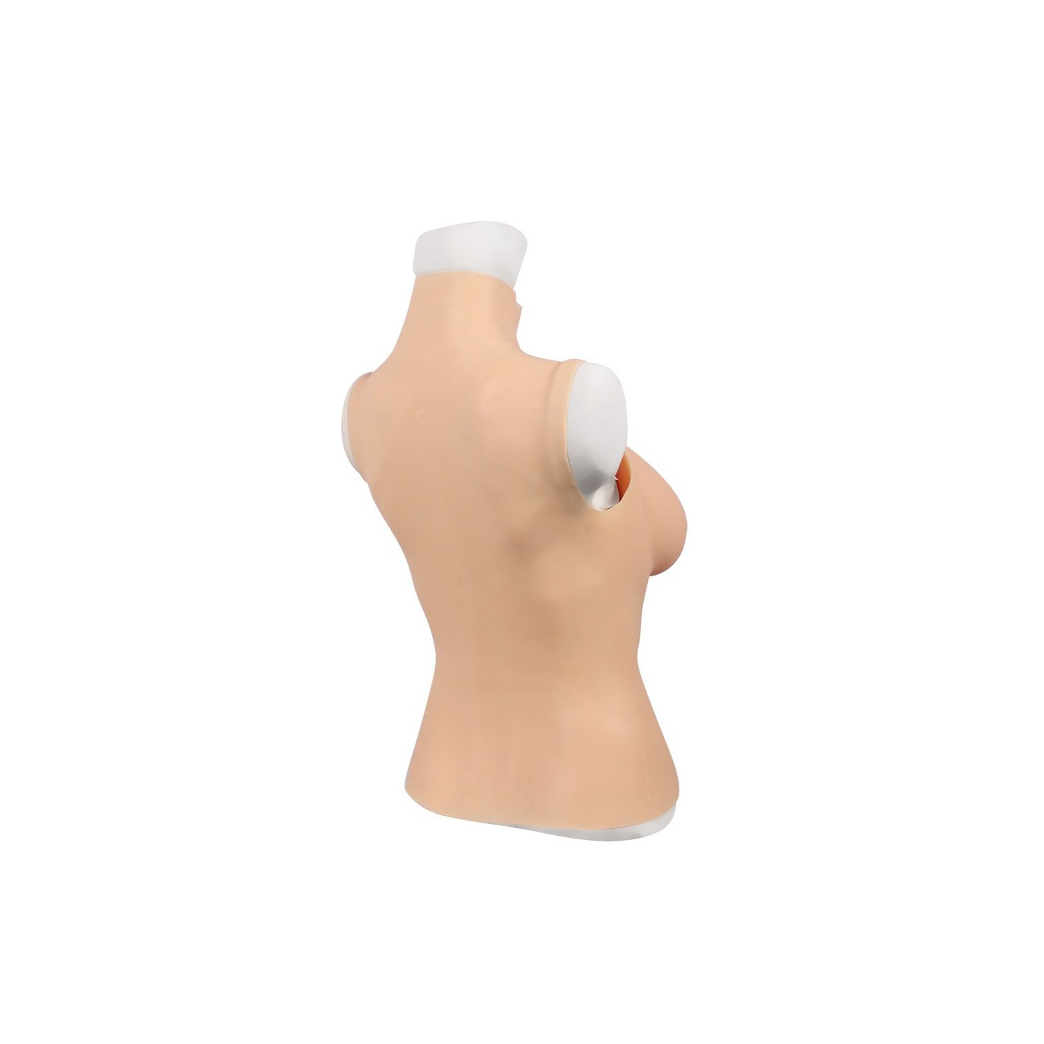 Buste long fausse poitrine, elastique coton, col haut
