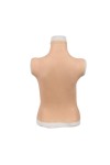 Buste long fausse poitrine, elastique coton, col haut
